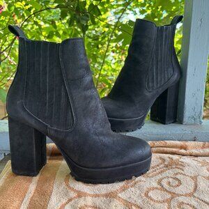 Black heeled ankle boots